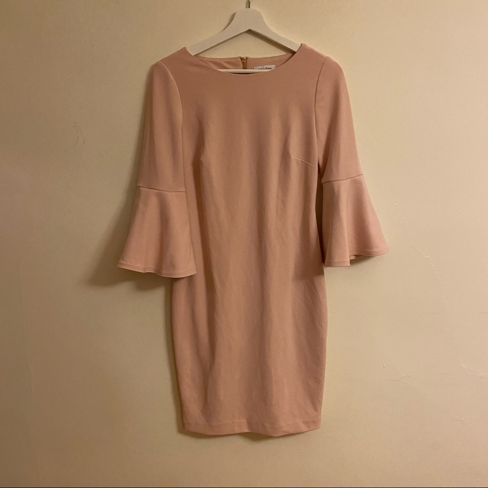 Pink Pastel/Light Pink Calvin Klein dress w/gold back zipper
